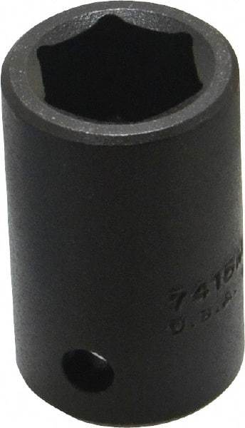 Proto - 1/2" Drive 15mm Standard Impact Socket - 6 Points, 1-1/2" OAL - Eagle Tool & Supply