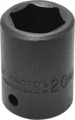 Proto - 1/2" Drive 20mm Standard Impact Socket - 6 Points, 1-39/64" OAL - Eagle Tool & Supply