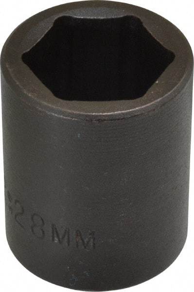 Proto - 1/2" Drive 28mm Standard Impact Socket - 6 Points, 2" OAL - Eagle Tool & Supply