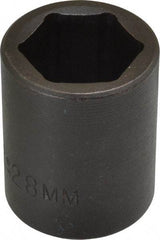 Proto - 1/2" Drive 28mm Standard Impact Socket - 6 Points, 2" OAL - Eagle Tool & Supply