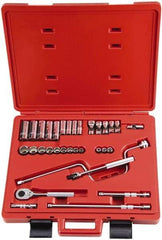 Proto - 33 Piece 3/8" Drive Socket Set - 6, 8, 12 Points, 1/4" to 7/8" Range, Inch Measurement Standard - Eagle Tool & Supply