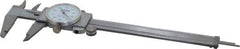 Fowler - 0" to 6" Range, 0.001" Graduation, 0.1" per Revolution, Dial Caliper - White Face, 1.54" Jaw Length - Eagle Tool & Supply
