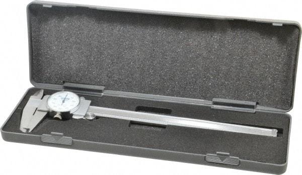 Fowler - 0" to 8" Range, 0.001" Graduation, 0.1" per Revolution, Dial Caliper - White Face, 1.96" Jaw Length - Eagle Tool & Supply