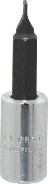 Proto - 1/4" Drive Slotted Screwdriver Socket - 1-53/64" OAL, 3/16" Blade Width, 0.032" Blade Thickness - Eagle Tool & Supply