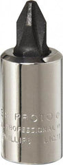 Proto - Screwdriver & Drag Link Sockets Type: Phillips Screwdriver Socket Drive Size (Inch): 1/4 - Eagle Tool & Supply