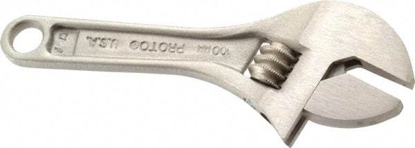 Proto - 1/2" Jaw Capacity, 4" Standard Adjustable Wrench - Steel, Chrome Finish - Eagle Tool & Supply