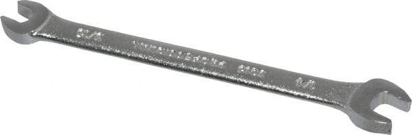 Proto - 3/16" x 1/4" Standard Open End Wrench - 3-7/8" OAL, Double End, Satin Finish, 15° Head Angle - Eagle Tool & Supply