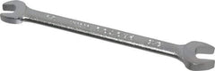 Proto - 1/4" x 5/16" Standard Open End Wrench - 4-1/2" OAL, Double End, Satin Finish, 15° Head Angle - Eagle Tool & Supply