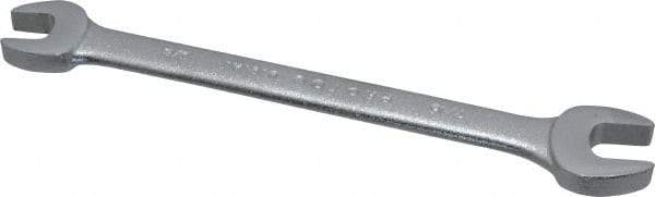 Proto - 3/8" x 7/16" Standard Open End Wrench - 5-3/4" OAL, Double End, Satin Finish, 15° Head Angle - Eagle Tool & Supply