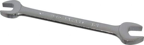 Proto - 1/2" x 9/16" Standard Open End Wrench - 7" OAL, Double End, Satin Finish, 15° Head Angle - Eagle Tool & Supply