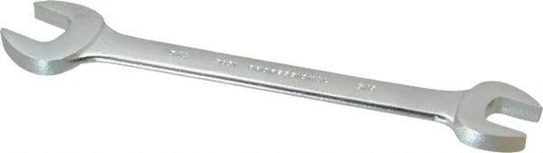 Proto - 5/8" x 3/4" Standard Open End Wrench - 8-9/16" OAL, Double End, Satin Finish, 15° Head Angle - Eagle Tool & Supply