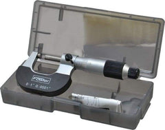 Fowler - 0 to 1" Range, 0.0001" Graduation, Mechanical Outside Micrometer - Ratchet-Friction Thimble, Accurate to 0.0001" - Eagle Tool & Supply