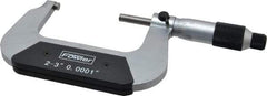 Fowler - 2 to 3" Range, 0.0001" Graduation, Mechanical Outside Micrometer - Ratchet-Friction Thimble, Accurate to 0.0002" - Eagle Tool & Supply