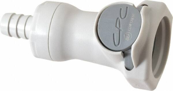 CPC Colder Products - Polypropylene Push-to-Connect Tube Female Connector - 60 Max psi, 3/8" Inside Diam, Gray - Eagle Tool & Supply