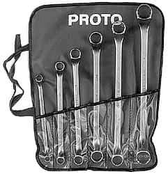 Proto - 6 Piece, 3/8" x 7/16" to 15/16" x 1", 12 Point Box End Wrench Set - Inch Measurement Standard, Satin Finish - Eagle Tool & Supply