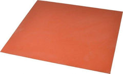 Made in USA - 12" Long, 12" Wide, 0.031" Thick, Silicone Rubber Foam Sheet - 45 to 55 Durometer, Orange-Red, -60 to 600°F, 650 psi Tensile Strength, Plain Backing, Stock Length - Eagle Tool & Supply