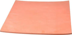 Made in USA - 12" Long, 12" Wide, 1/4" Thick, Silicone Rubber Foam Sheet - 45 to 55 Durometer, Orange-Red, -60 to 600°F, 650 psi Tensile Strength, Plain Backing, Stock Length - Eagle Tool & Supply