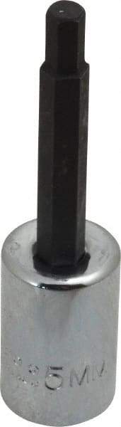 Proto - 3/8" Drive, 5mm Hex Bit Socket - 2-5/8" OAL, 1-5/8" Bit Length - Eagle Tool & Supply