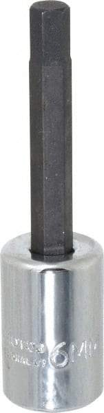 Proto - 3/8" Drive, 6mm Hex Bit Socket - 2-5/8" OAL, 1-5/8" Bit Length - Eagle Tool & Supply