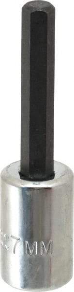 Proto - 3/8" Drive, 7mm Hex Bit Socket - 2-5/8" OAL, 1-5/8" Bit Length - Eagle Tool & Supply
