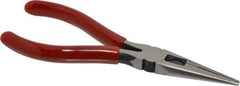 Proto - 6-5/8" OAL, 1-7/8" Jaw Length x 11/16" Jaw Width, Long Nose Side Cutting Chain Nose Pliers - Serrated Jaw, Standard Head, Plastisol Handles - Eagle Tool & Supply