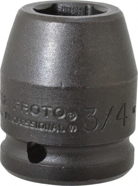 Proto - 3/4" Drive 3/4" Standard Impact Socket - 6 Points, 1-15/16" OAL - Eagle Tool & Supply