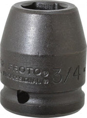 Proto - 3/4" Drive 3/4" Standard Impact Socket - 6 Points, 1-15/16" OAL - Eagle Tool & Supply