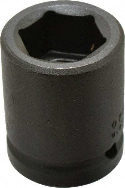 Proto - 3/4" Drive 1" Standard Impact Socket - 6 Points, 2-1/16" OAL - Eagle Tool & Supply