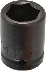 Proto - 3/4" Drive 1-1/16" Standard Impact Socket - 6 Points, 2-1/16" OAL - Eagle Tool & Supply