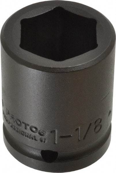 Proto - 3/4" Drive 1-1/8" Standard Impact Socket - 6 Points, 2-3/16" OAL - Eagle Tool & Supply
