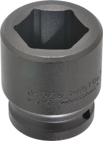 Proto - 3/4" Drive 1-1/4" Standard Impact Socket - 6 Points, 2-3/16" OAL - Eagle Tool & Supply