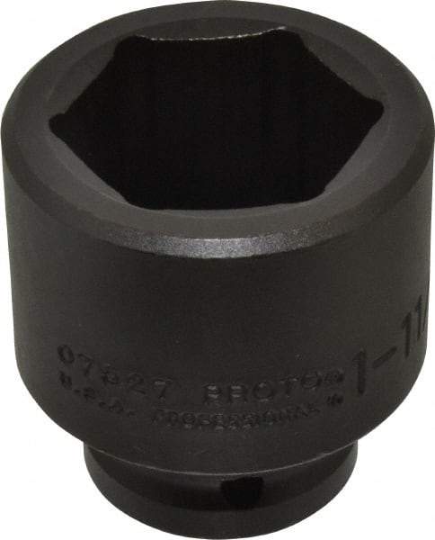 Proto - 3/4" Drive 1-11/16" Standard Impact Socket - 6 Points, 2-5/8" OAL - Eagle Tool & Supply