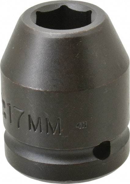 Proto - 3/4" Drive 17mm Standard Impact Socket - 6 Points, 1-59/64" OAL - Eagle Tool & Supply