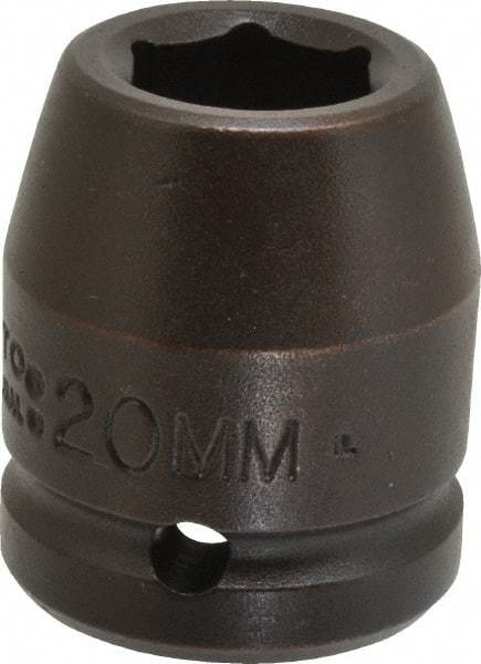 Proto - 3/4" Drive 20mm Standard Impact Socket - 6 Points, 1-59/64" OAL - Eagle Tool & Supply