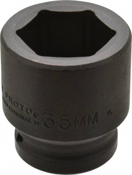 Proto - 3/4" Drive 35mm Standard Impact Socket - 6 Points, 2-1/4" OAL - Eagle Tool & Supply