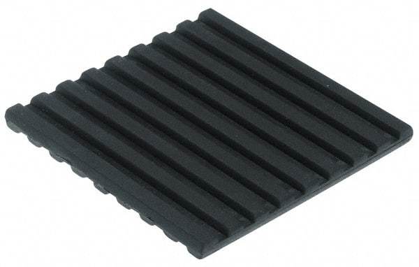 Mason Ind. - 6" Long x 6" Wide x 3/8" Thick, 6" Diam, Neoprene, Machinery Leveling Pad & Mat - 1,000 Lb Max Load, Black - Eagle Tool & Supply