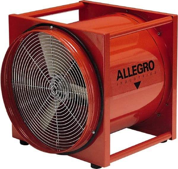 Allegro - 16" Inlet, Electric AC Axial Blower - 2 hp, 4,400 CFM (Two 90° Bends), 4,950 CFM (One 90° Bend) & 5,500 CFM (Free Air), 230 Max Voltage Rating - Eagle Tool & Supply