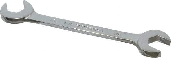 Proto - 1/2" Standard Open End Wrench - 5-1/4" OAL, Double End, Chrome Finish, 15° & 60° Head Angle - Eagle Tool & Supply