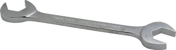 Proto - 11/16" Standard Open End Wrench - 6-1/2" OAL, Double End, Chrome Finish, 15° & 60° Head Angle - Eagle Tool & Supply