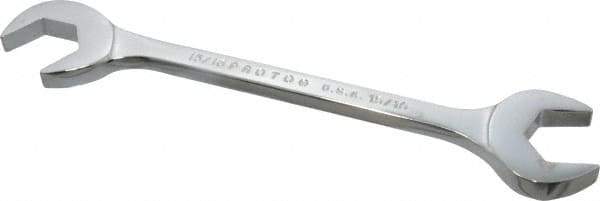 Proto - 15/16" Standard Open End Wrench - 8-3/4" OAL, Double End, Chrome Finish, 15° & 60° Head Angle - Eagle Tool & Supply