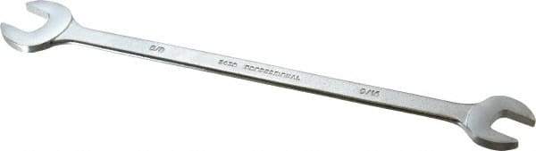 Proto - 9/16" x 5/8" Standard Extra Thin Open End Wrench - 10" OAL, Double End, Satin Finish, 15° Head Angle - Eagle Tool & Supply