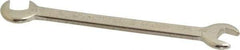 Proto - 1/4" Stubby Open End Wrench - 3" OAL, Double End, Satin Finish, 15° & 75° Head Angle - Eagle Tool & Supply