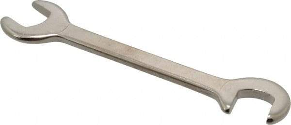 Proto - 1/2" Stubby Open End Wrench - 4-7/16" OAL, Double End, Satin Finish, 15° & 75° Head Angle - Eagle Tool & Supply