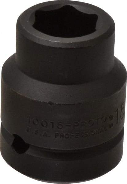 Proto - 1" Drive 15/16" Standard Impact Socket - 6 Points, 2-1/2" OAL - Eagle Tool & Supply