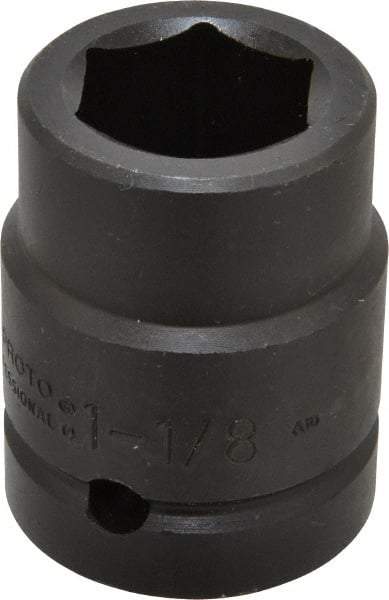 Proto - 1" Drive 1-1/8" Standard Impact Socket - 6 Points, 2-5/8" OAL - Eagle Tool & Supply