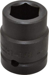 Proto - 1" Drive 1-1/8" Standard Impact Socket - 6 Points, 2-5/8" OAL - Eagle Tool & Supply