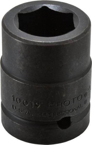 Proto - 1" Drive 1-3/16" Standard Impact Socket - 6 Points, 2-5/8" OAL - Eagle Tool & Supply