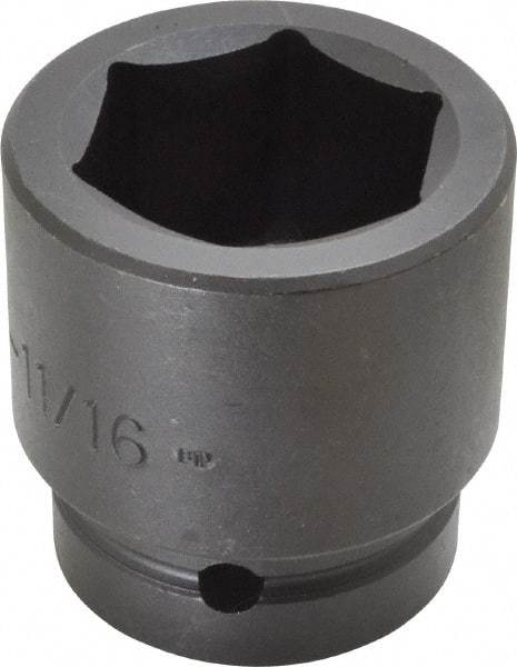 Proto - 1" Drive 1-11/16" Standard Impact Socket - 6 Points, 2-13/16" OAL - Eagle Tool & Supply