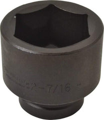 Proto - 1" Drive 2-7/16" Standard Impact Socket - 6 Points, 3-25/64" OAL - Eagle Tool & Supply