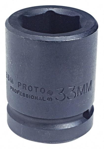 Proto - 1" Drive 28mm Standard Impact Socket - 6 Points, 2-7/16" OAL - Eagle Tool & Supply